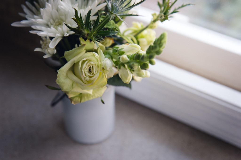 green and white floral bouquet photo by megan cieloha