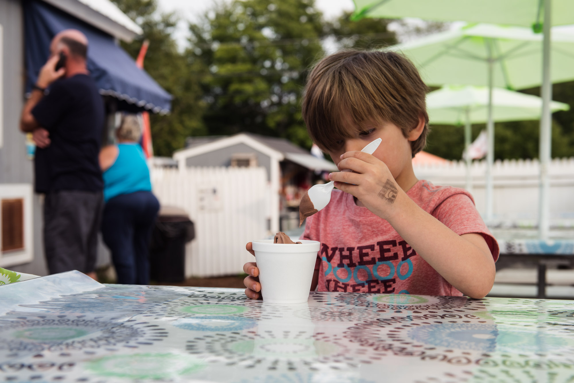 child eating ice cream at creemee stand in vermont picture by megan cieloha